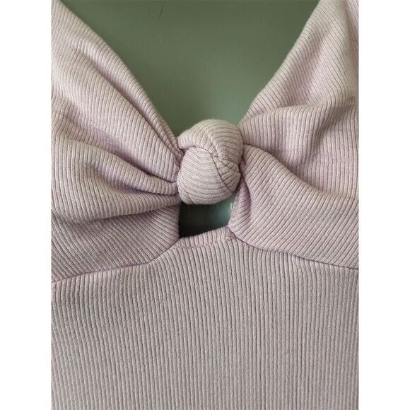 Elodie Women's Lavender Tie-Front Bodysuit Blouse Size L Casual Spring - Picture 6 of 6